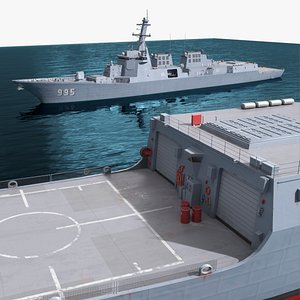 Combat Destroyer KDX III Batch II Aegis on Water 3D model