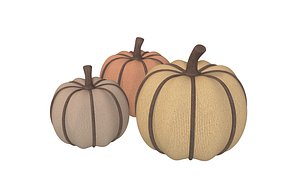 Fabric Pumpkin Decor SET 3D
