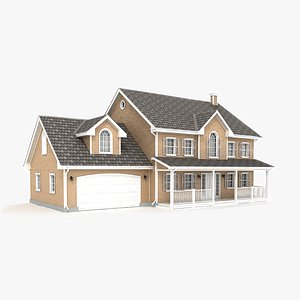 two-story cottage 3d model