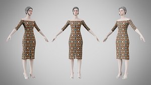 3D Dress 14 Abstract Organic Mosaic model