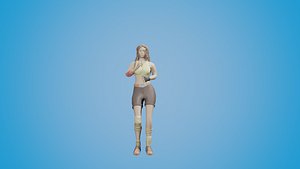 Dance Animation 8 with Female Character 3D model