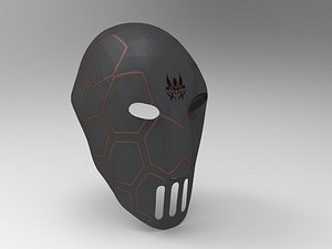 3D model Low-poly black hockey goalie mask