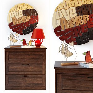 IKEA Songesand dresser and "Love" wooden panel