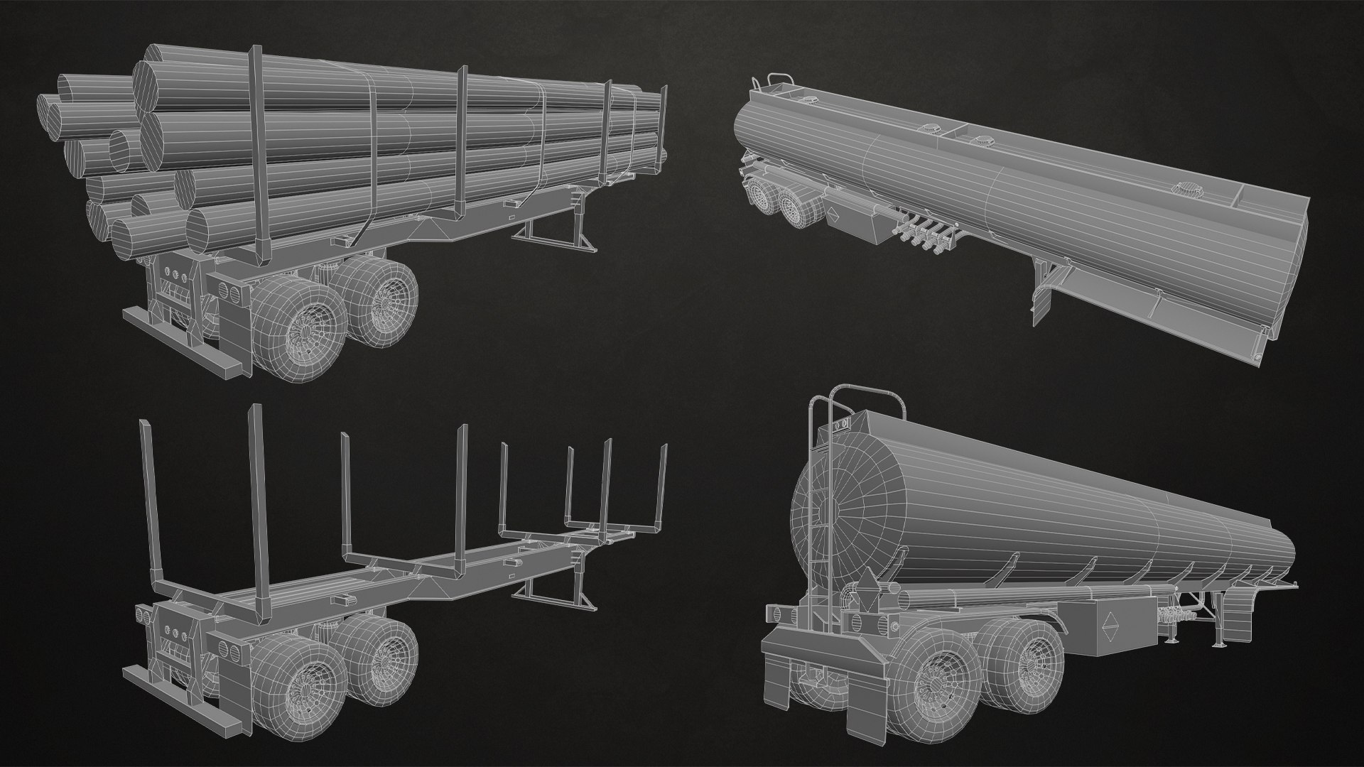 Semi Trailer Pack 3D https://p.turbosquid.com/ts-thumb/PU/pry6Yb/QG/semitrailerspack_wire02/jpg/1772019724/1920x1080/fit_q87/7a000af0e35435d937e6b42994f36411f612d030/semitrailerspack_wire02.jpg
