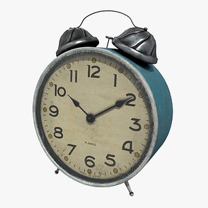 Vintage table clock MADE IN USSR blue 3D model