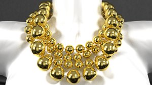 Big Metal Balls Necklace 3D model