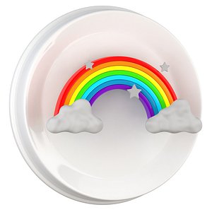 Weather Symbols Rainbow With Clouds