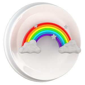 Weather Symbols Rainbow With Clouds