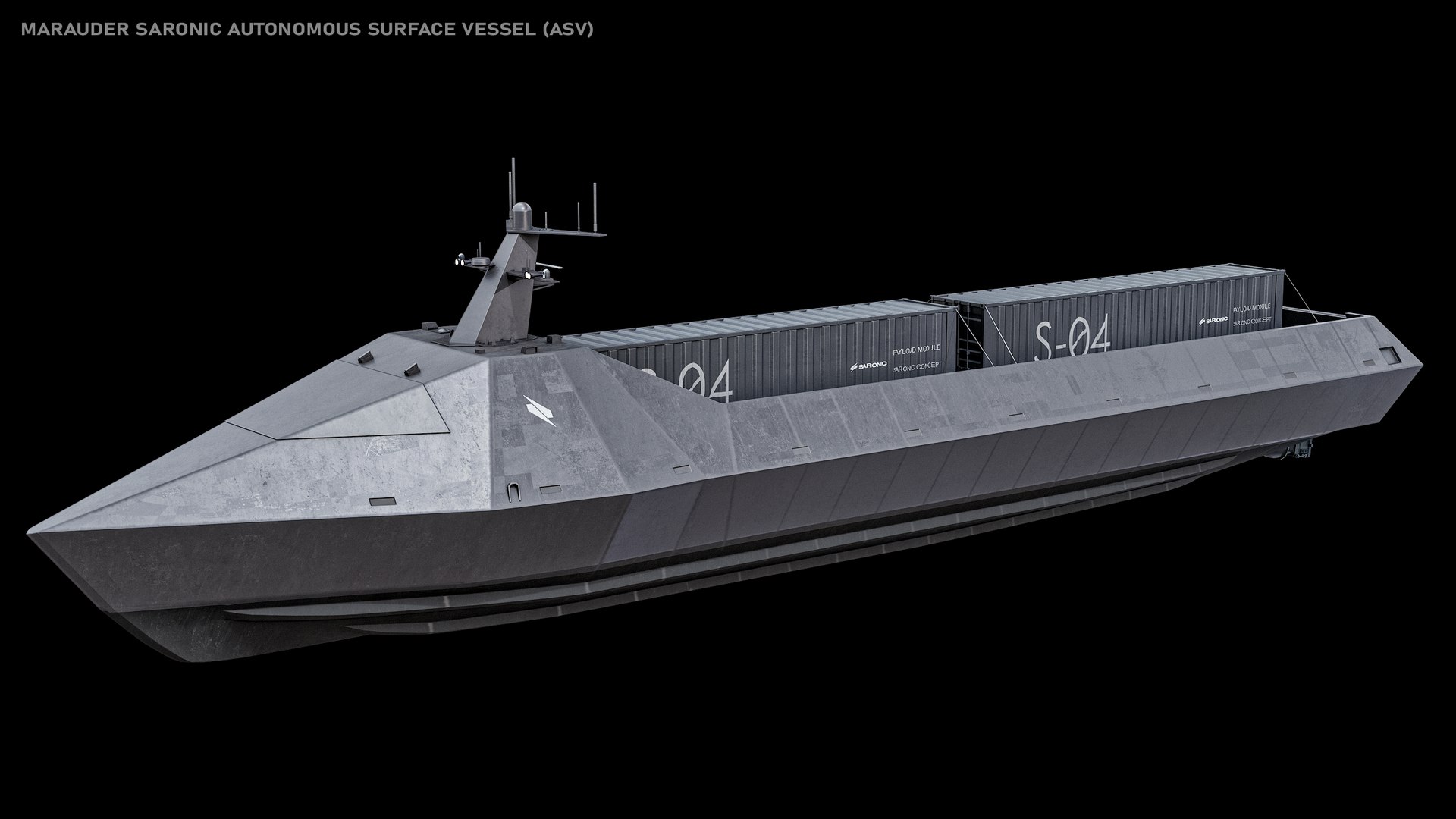 Marauder Saronic - Unmanned Robotic Autonomous Surface Vessel PBR model https://p.turbosquid.com/ts-thumb/PV/2F3wZt/u4/r_marauder_000b/png/1769724612/1920x1080/fit_q87/d0f88d6fd8e8a2e44f12fb4f6227b246767694ac/r_marauder_000b.jpg