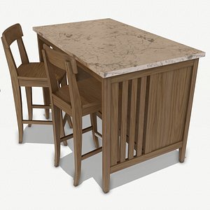 kitchen island marble 3D model
