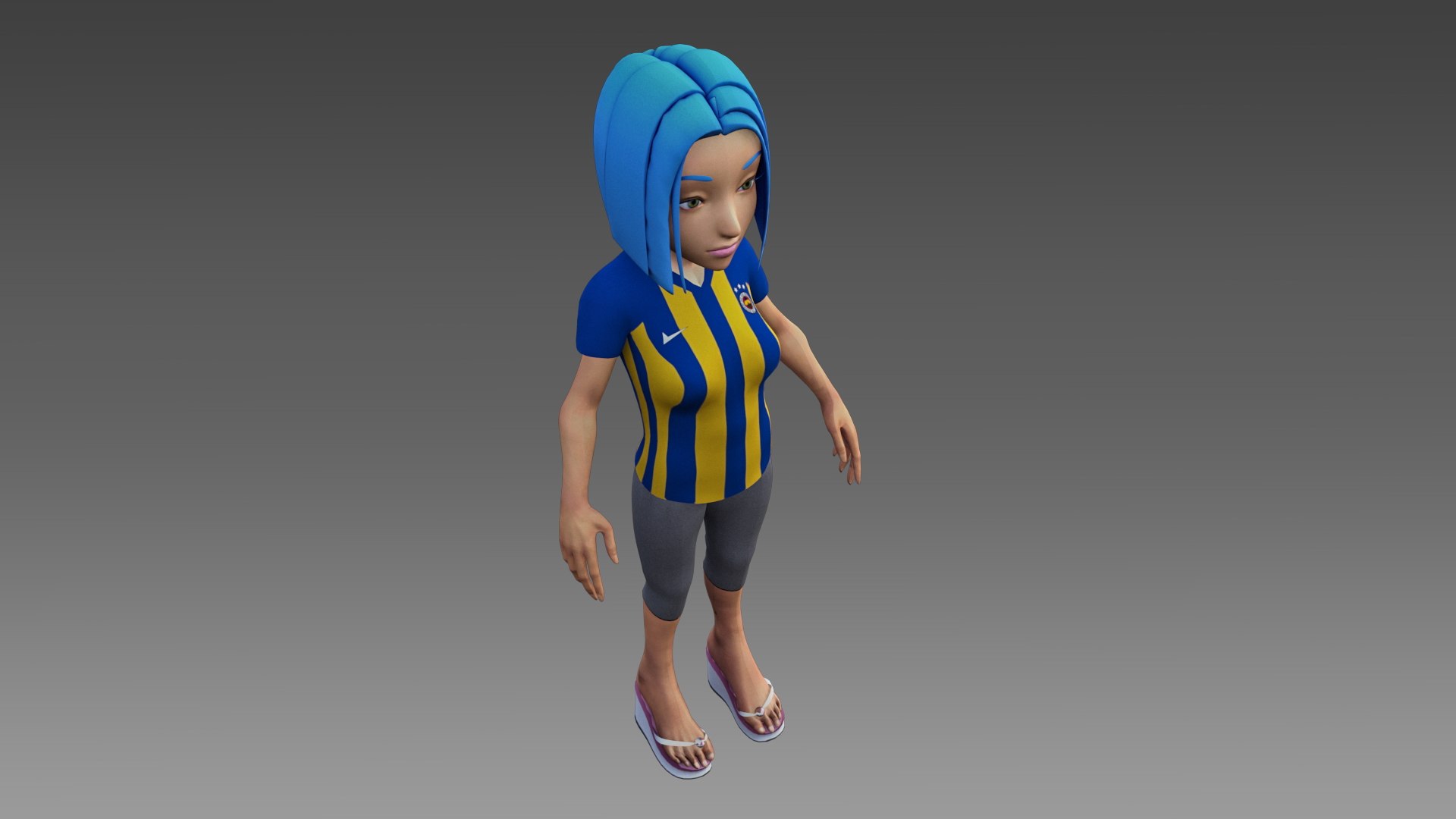 Realtime Ready Low Poly Girl Character Model - TurboSquid 1950022