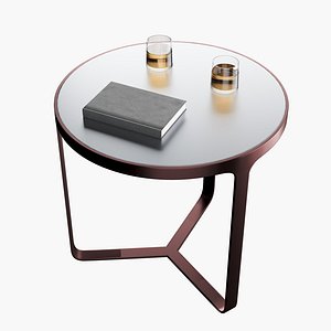 3D Modern coffe table 2 with decor model