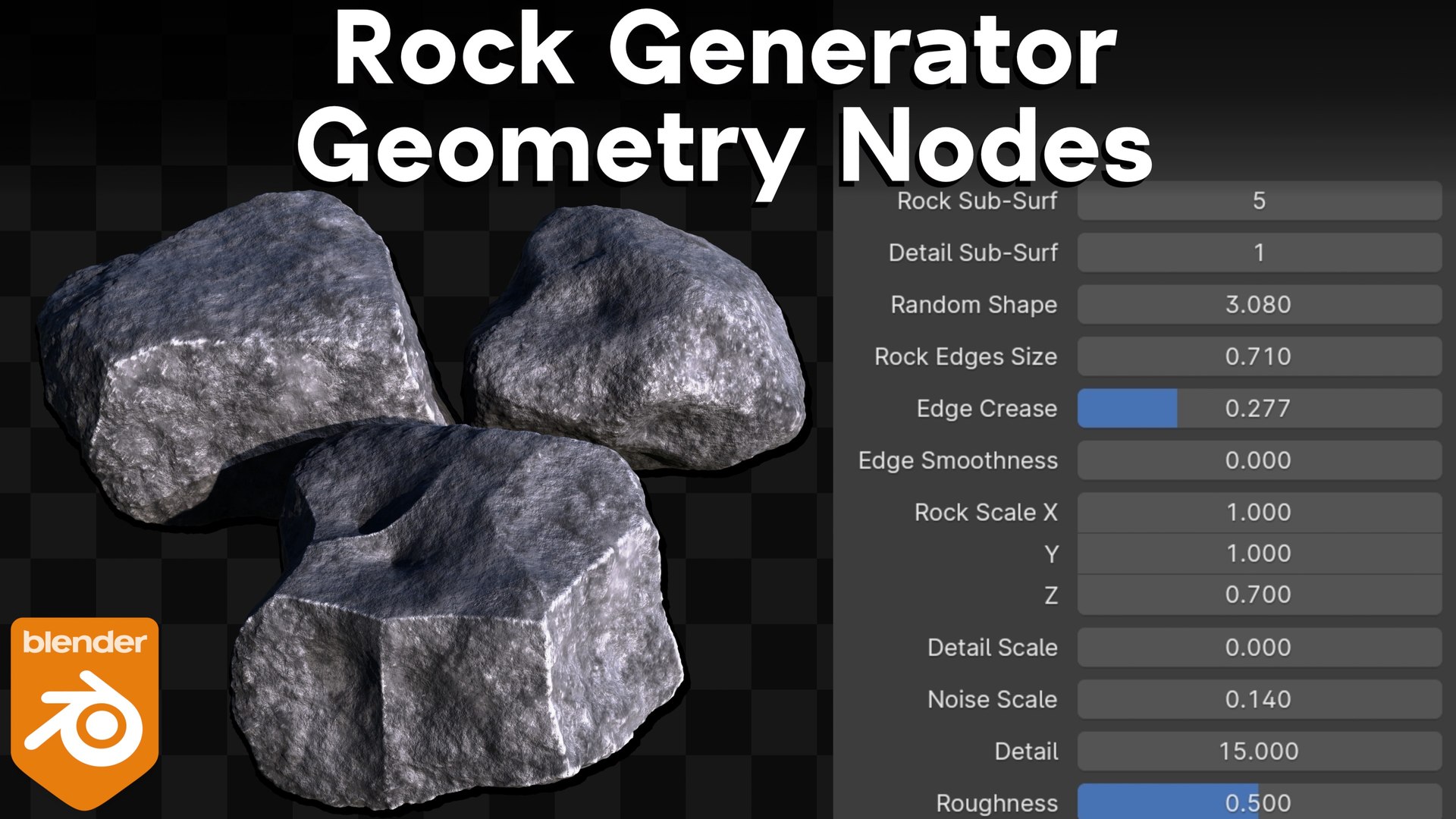 Rock Generator - Geometry Nodes 3D - TurboSquid 2182141