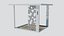Modern Garden Pavilion 3D Model - White Frame Shelter with Stone Panels for Courtyard Scene pavilion