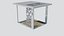 Modern Garden Pavilion 3D Model - White Frame Shelter with Stone Panels for Courtyard Scene pavilion