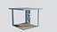 Modern Garden Pavilion 3D Model - White Frame Shelter with Stone Panels for Courtyard Scene pavilion