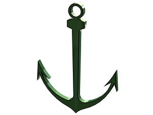 3D Anchor Green Ship model