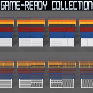 PBR Metal Fence - Collection 3D model