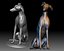 Greyhound dog 3D printable model with or without basement