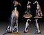 Greyhound dog 3D printable model with or without basement