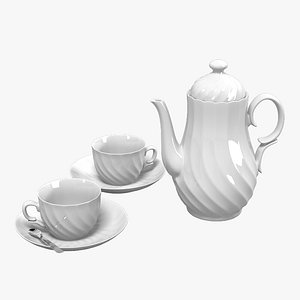 classic tea set 3d model