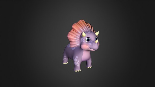 modelo 3d Activo - Dibujos animados - Dinosaurio Triceratop Rigged ...