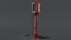 Vintage Air Pump - Gas Station Prop - PBR GameReady LowPoly