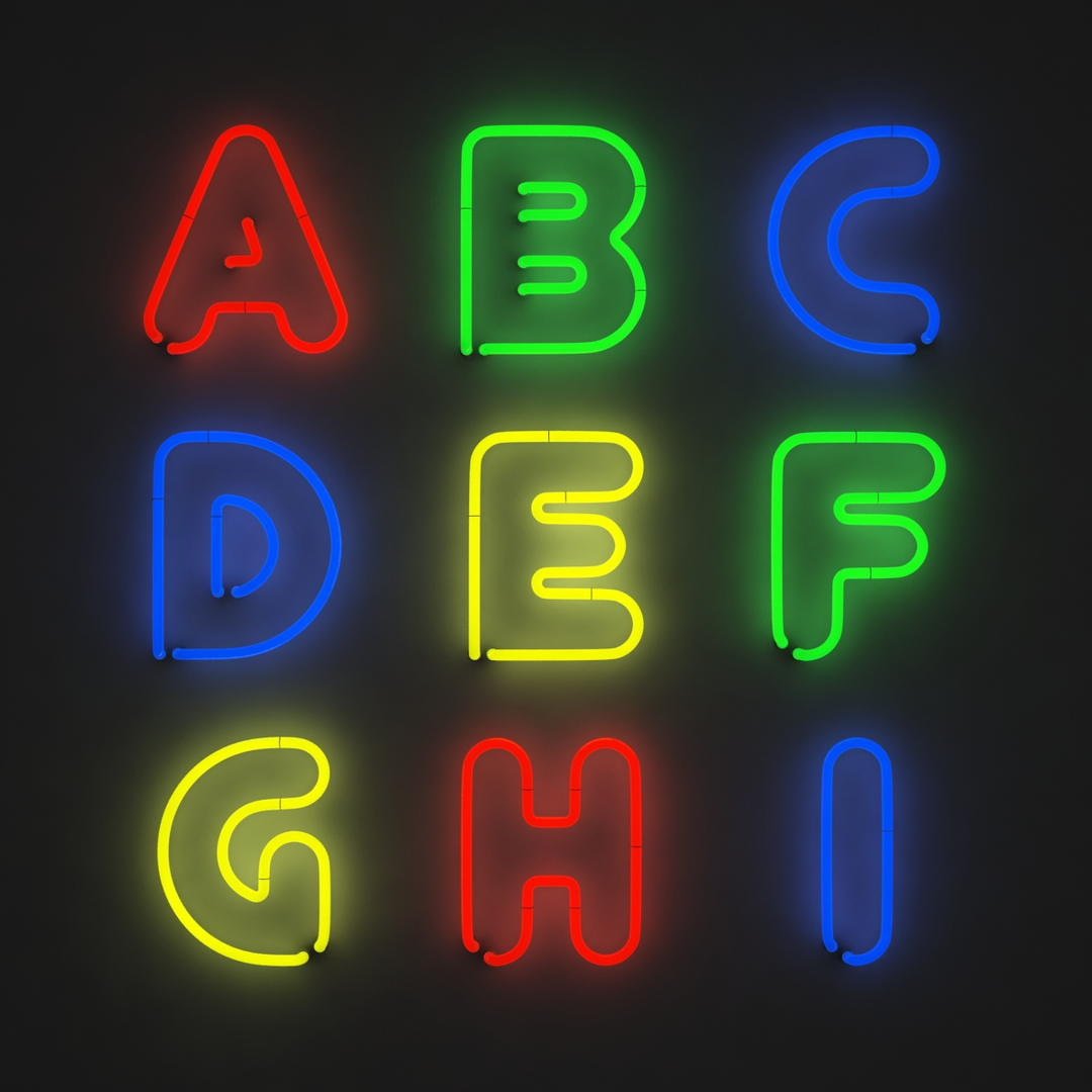 3ds max neon font