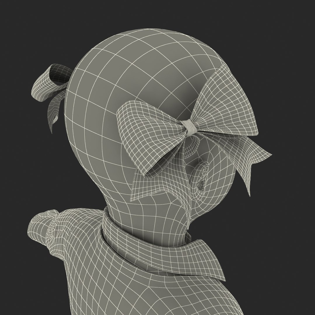 3d Little School Girl Rigged