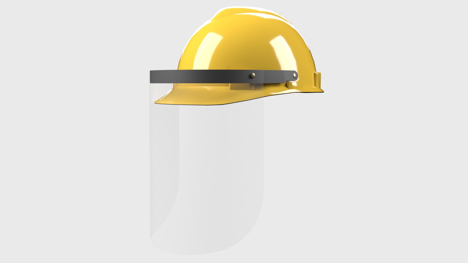 Yellow helmet face shield 3D model TurboSquid 1628645