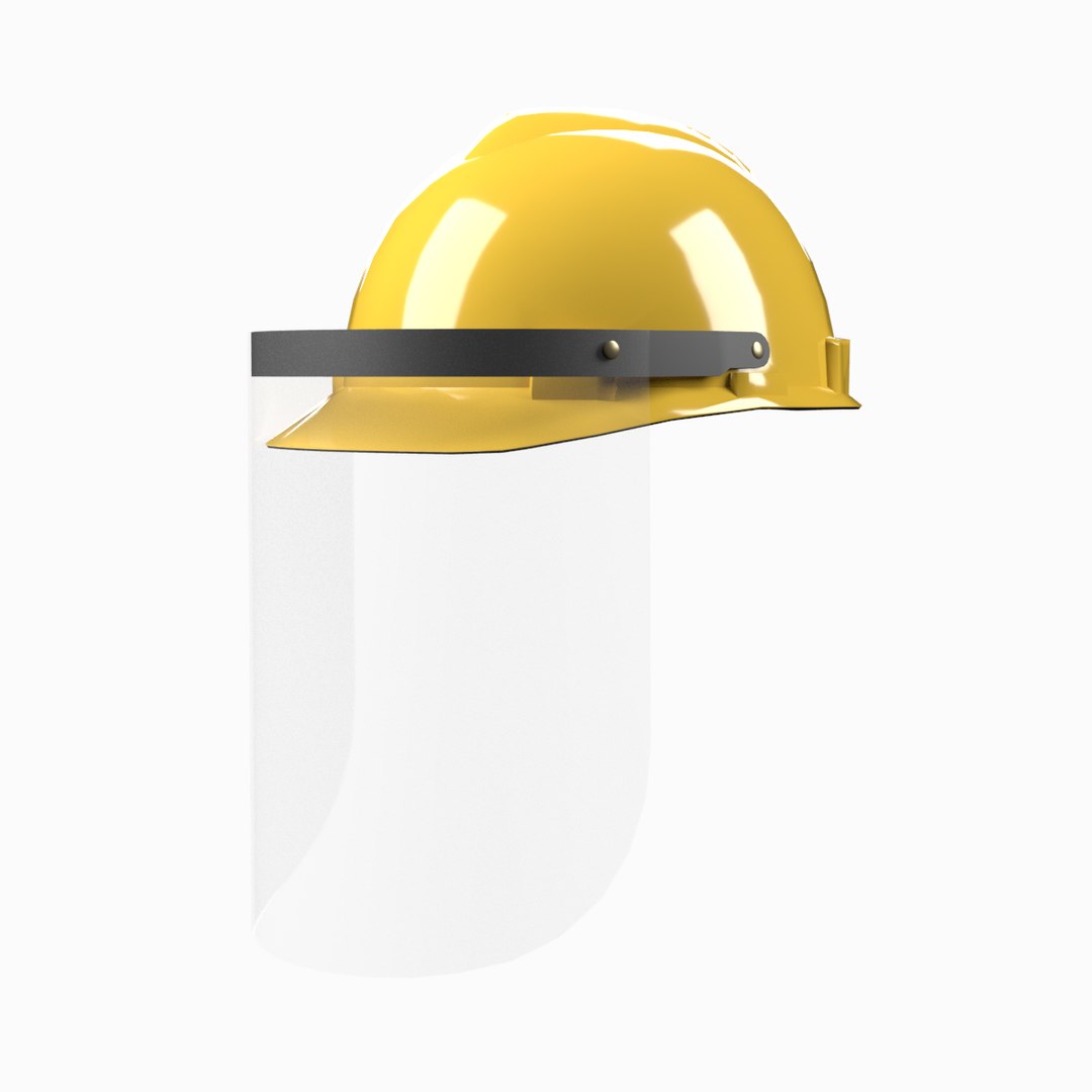 Yellow helmet face shield 3D model TurboSquid 1628645