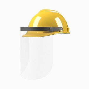 yellow helmet face shield 3D model