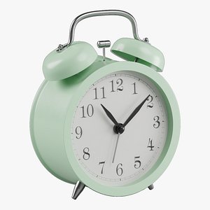 Retro alarm clock Green 3D model
