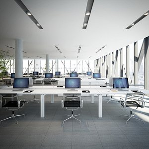 commercial office interior 3d model