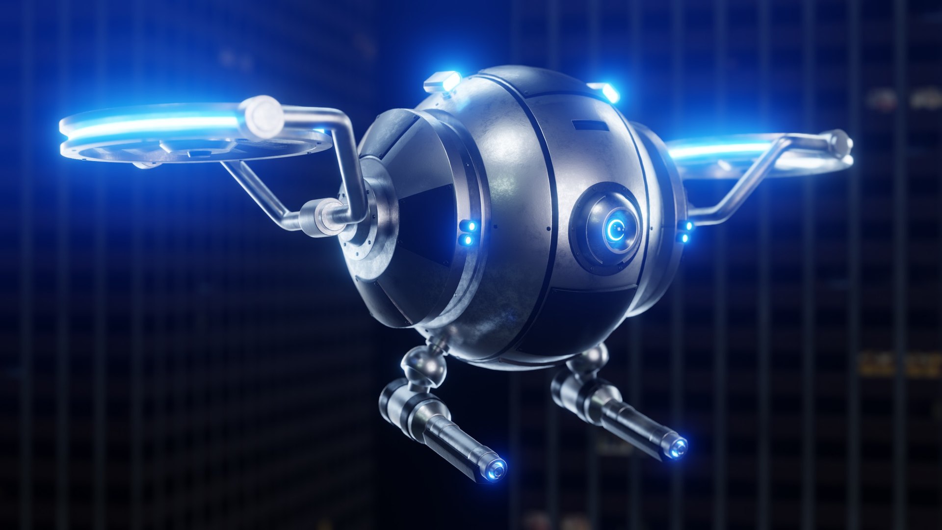 3D Model Sci-Fi Security Drone Animation - TurboSquid 1964333