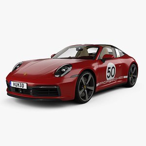 3D Porsche 911 Targa 4S Heritage with HQ interior 2022 model