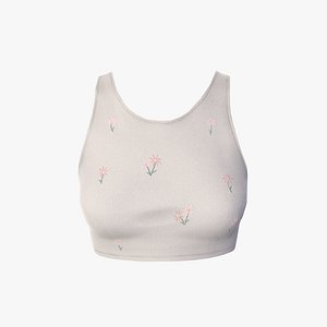 Female top singlet mini Low-poly 3D model