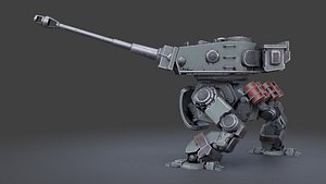 Green military robot tank