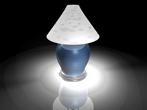 blue lamp shade 3d model