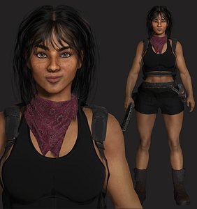 3D AAA 3D REALISTIC FEMALE SURVIVOR CHARACTER-POST APOCALYPTIC GIRL model