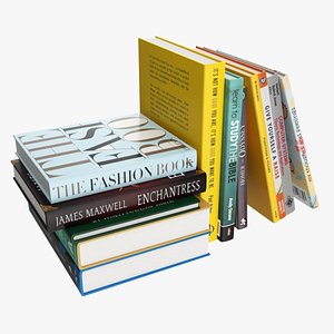 Books for interior decoration 04 3D