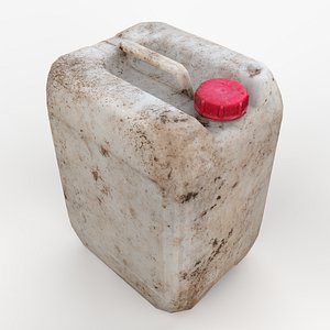Plastic White Jerrycan Scan Red Cap model