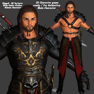 AAA 3D FANTASY MALE CHARACTER - THE WARRIOR or KNIGHT 03 3D