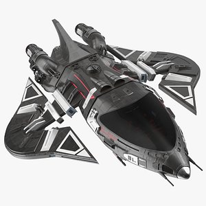 Sci-Fi Space Fighter Craft Black