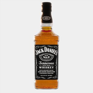 3D Jack Daniels Bottle Whiskey Bottle