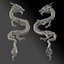 Silver Chinese Dragon Rigged per Cinema 4D