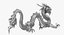 Silver Chinese Dragon Rigged per Cinema 4D