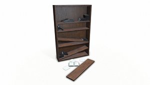 dusty book shelf 3D model