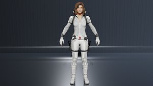 Black Widow Snow Suit low-poly 3D model