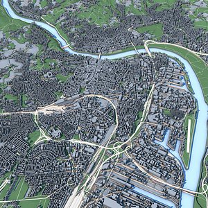 Linz City in Austria 3D model